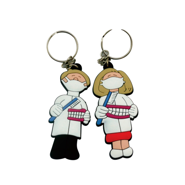 Male dentist and female dentist lover keychain